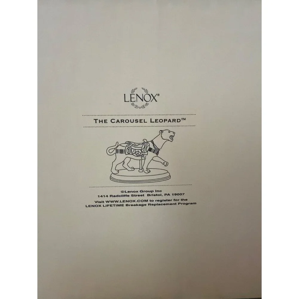 Lenox Carousel Leopard 2004 Porcelain Figurine w/ Wood Base in Box - Picture 3 of 16